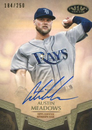 Austin Meadows Autographed 2019 Topps Tier One Card 184/250