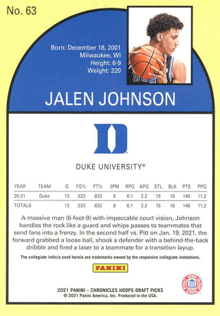 Jalen Johnson 2021 NBA Hoops Rookie Card