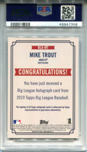 Mike Trout Autographed 2019 Topps Big League Card PSA 10