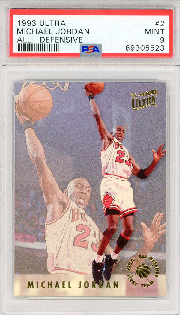 Michael Jordan 1993 Fleer Ultra All-Defensive Card #2 (PSA Mint 9)