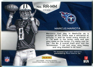 Marcus Mariota 2015 Rising Rookie Player-Worn Material Rookie Card #48/50