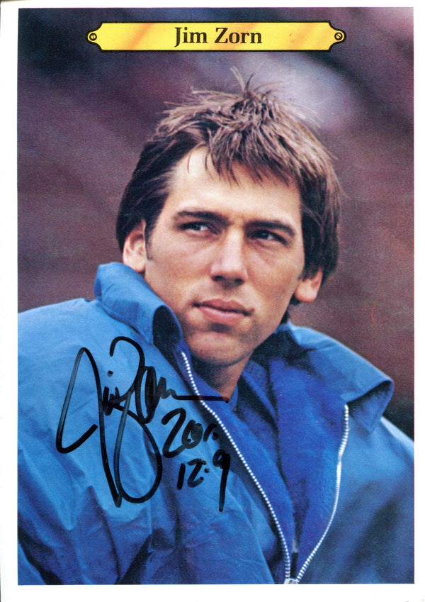 Jim Zorn Autographed 1980 Topps Over Sized Card