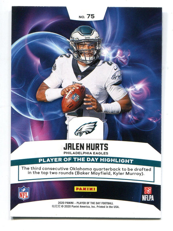 Jalen Hurts 2020 Panini Player of the day #75 RC