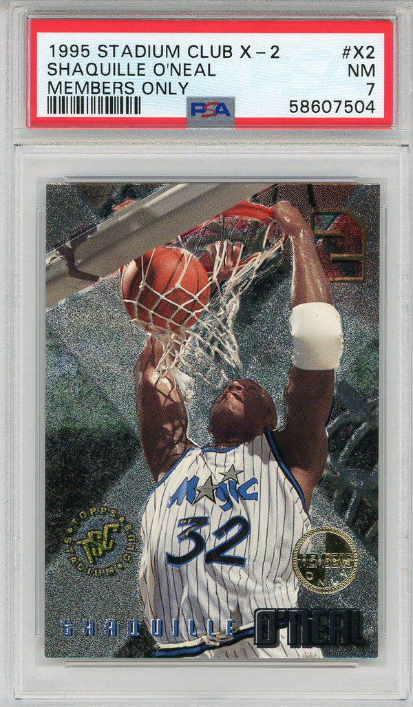 Shaquille O'Neal 1995 Topps Stadium Club X-2 Members Only Card #X2 (PSA NM 7)