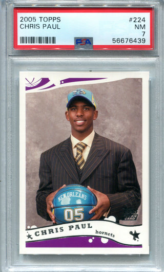 Chris Paul 2005 Topps Rookie Card #224 PSA NM 7 Card