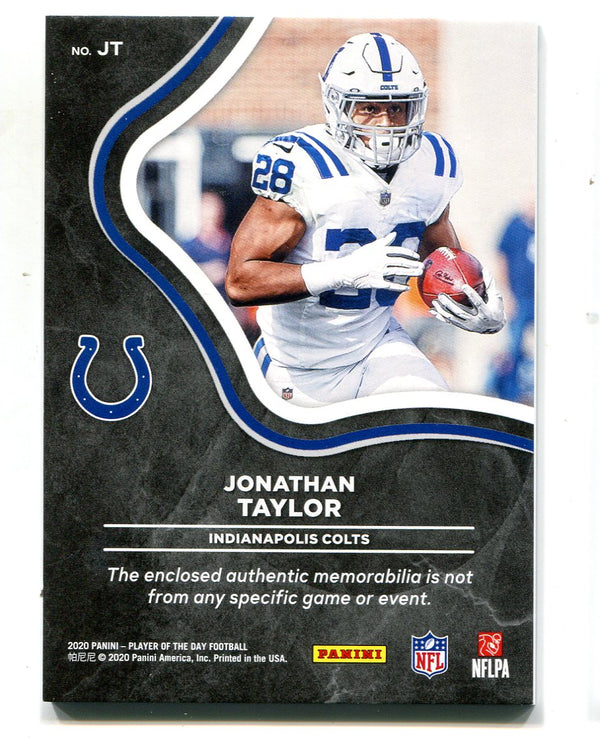 Jonathan Taylor 2020 Panini Player of the day #JT Patch RC /99