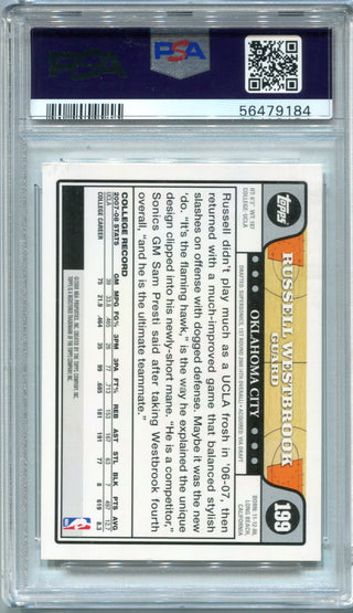 Russell Westbrook 2008 Topps #199 PSA NM-MT 8 Card