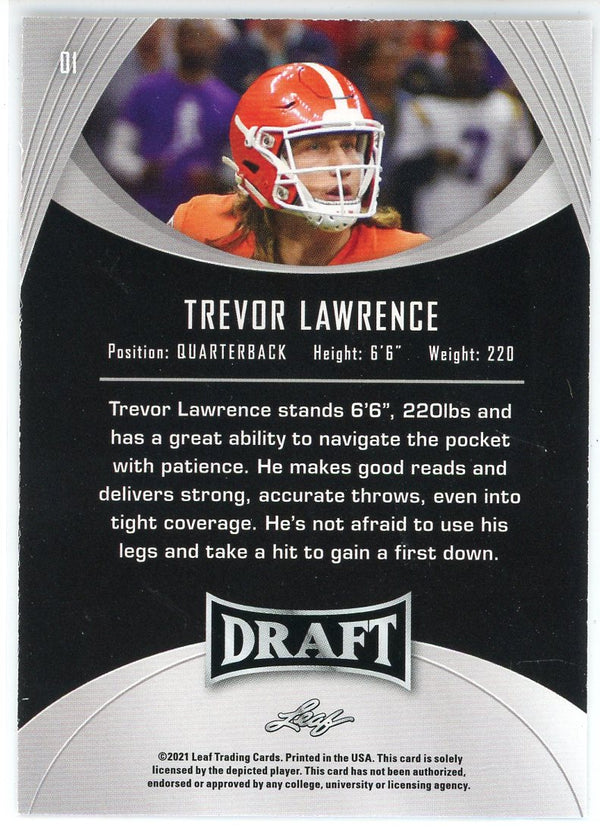 Trevor Lawrence 2021 Leaf Draft Rookie Card #D1