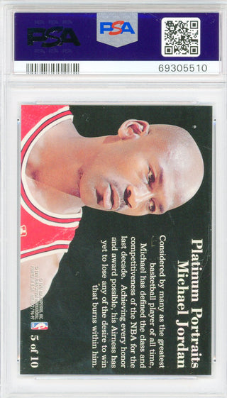 Michael Jordan 1996 Fleer Metal Platinum Portraits Card #5 (PSA Mint 9)