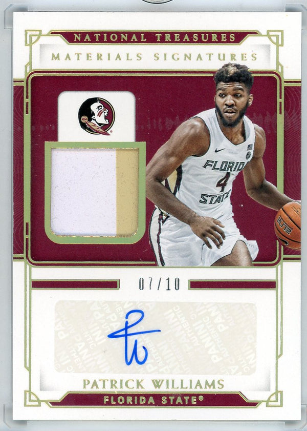 Patrick Williams Autographed 2021 Panini National Treasures Collegiate Patch Card