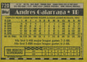 Andres Galarraga 1989 Topps Autographed Card