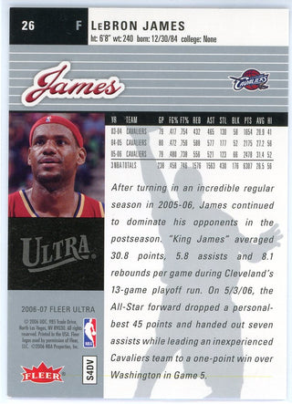 LeBron James 2006-07 Fleer Ultra Card #26