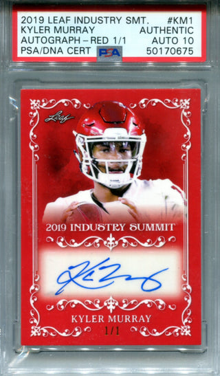 Kyler Murray Autographed 2019 Leaf Industry Summit Card (PSA)