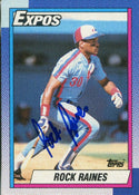 Rock Raines 1989 Topps Autographed Card