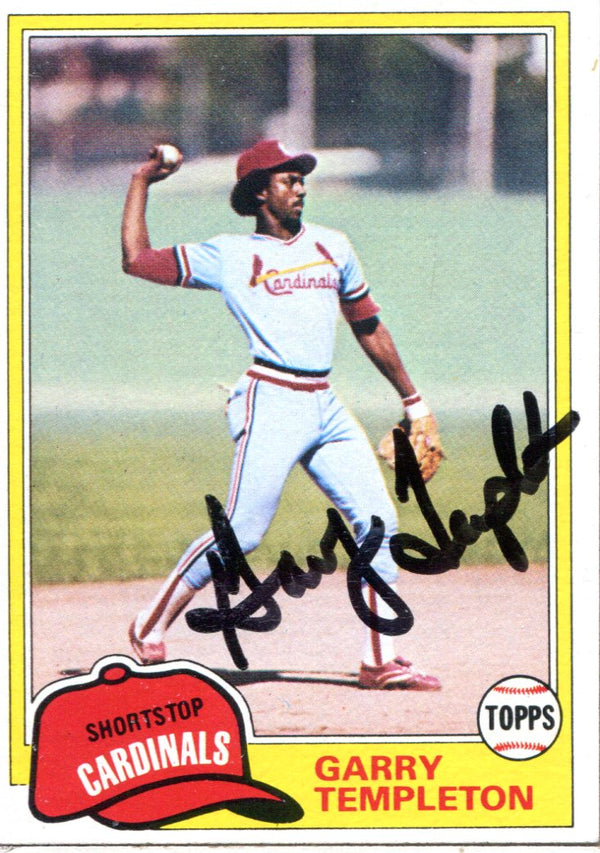 Garry Templeton Autographed 1981 Topps Card