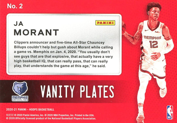 Ja Morant 2020 NBA Hoops Card