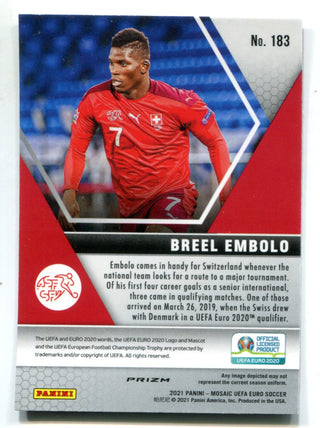 Breel Embolo 2020 Euro UEFA Panini Mosaic Red Cracked Ice #183