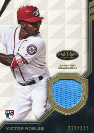 Victor Robles 2018 Topps Tier One Game Used Jersey Rookie Card