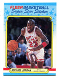 Michael Jordan 1988 #7 Fleer Super Star Sticker Card