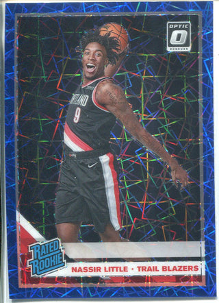 Nassir Little 2019-20 Donruss Optic Blue Velocity Prizm Rated Rookie Card