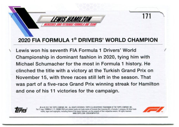 Lewis Hamilton 2021 Topps Chrome Card