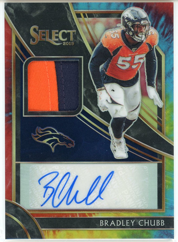 Bradley Chubb Auto 2019 Panini Select Tye-Die Rookie Jersey Card /25