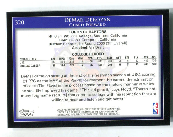 Demar DeRozan 2009 Topps #320 Card