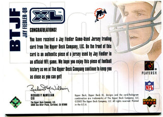 Jay Fiedler Upper Deck XL Big Time Jersey Card 2002 041/100