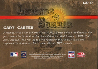 Gary Carter 2003 Donruss Legends of Summer Autographed Card