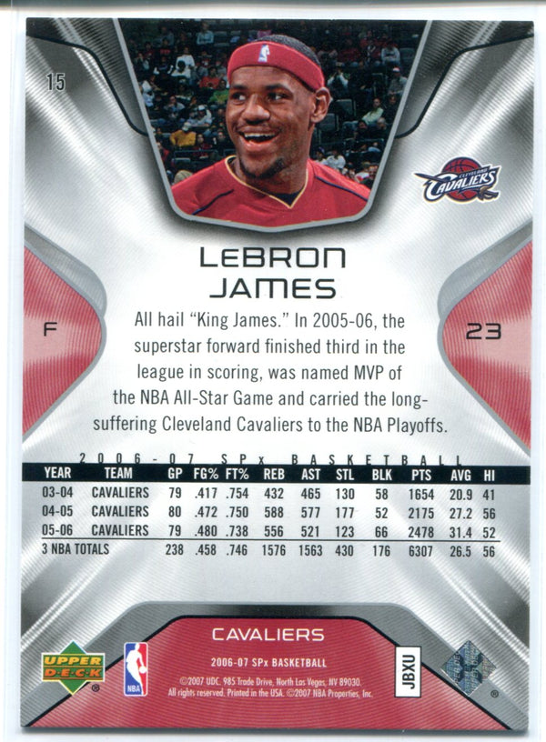 LeBron James 2006-07 Upper Deck Spx Card #15