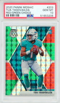 Tua Tagovailoa 2020 Panini Mosaic Red/Green Choice Prizm Rookie Card #203 (PSA Gem Mint 10)
