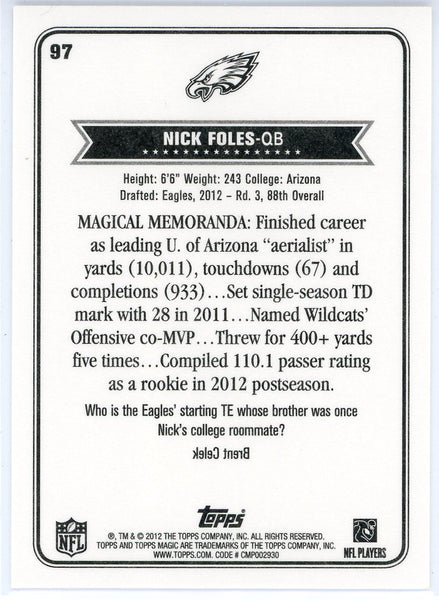 Topps Nick Foles NFL Fan Shop