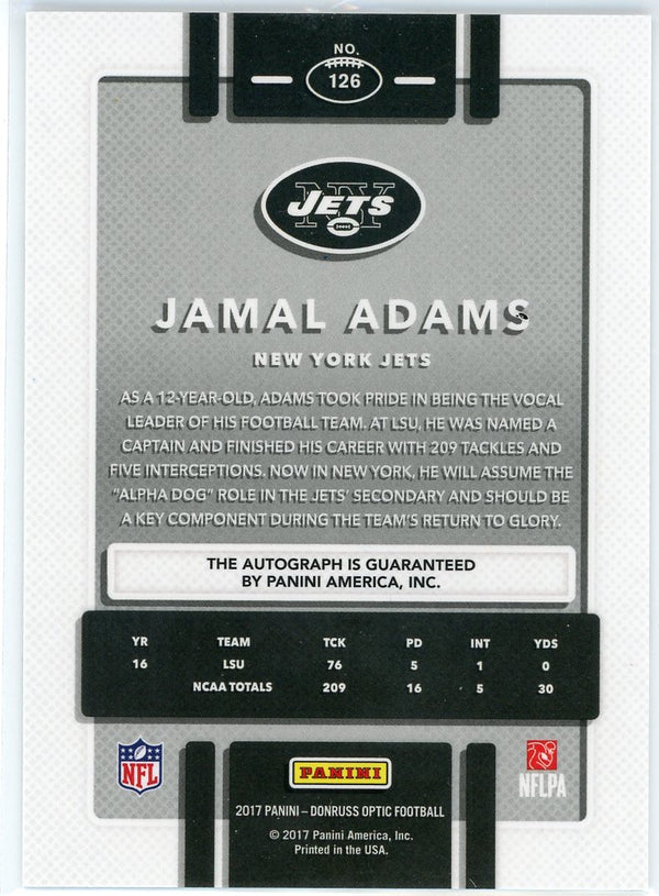 Jamal Adams Autographed 2017 Panini Donruss Optic Rookie Card