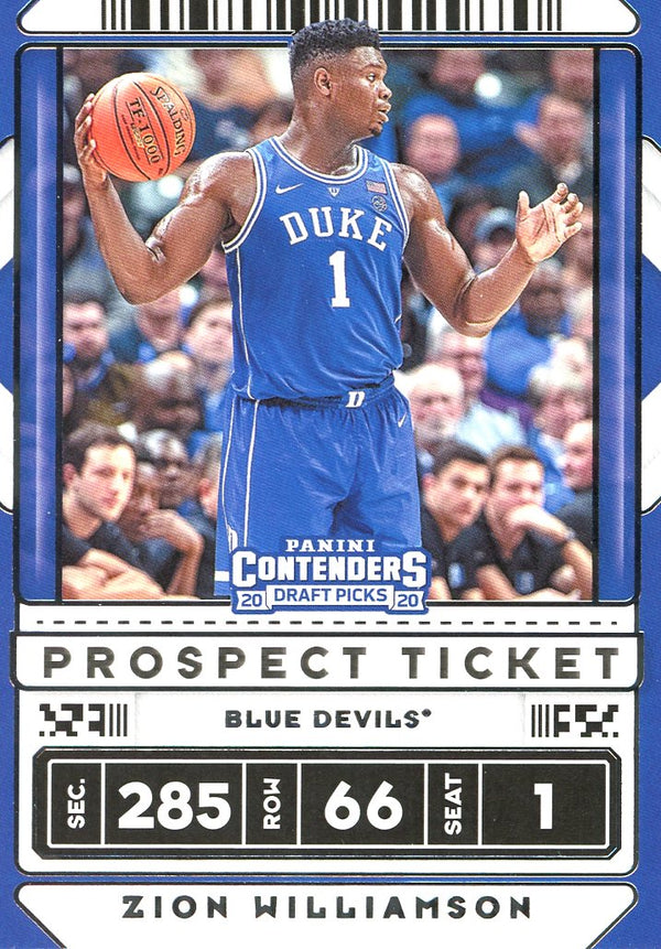 Zion Williamson 2020 Panini Contenders Draft Picks Card