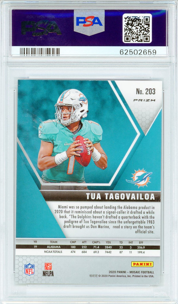 Tua Tagovailoa 2020 Panini Mosaic Red Prizm Rookie Card #203 (PSA Gem Mint 10)