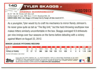 Tyler Skaggs Topps Opening Day Rookie 2013