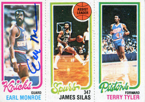 Earl Monroe Autographed 80-81 Topps Card