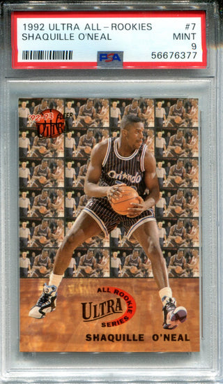 Shaquille O`Neal 1992 Fleer Ultra All-Rookies #7 PSA Mint 9 RC