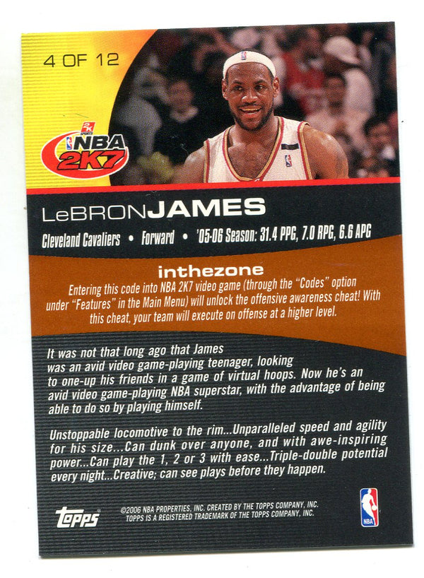 Lebron James 2006 Topps 2k All-Stars #4 Card