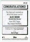 Alec Bohm 2021 Topps Big League Art of the Game Rookie Card #ATG-AB