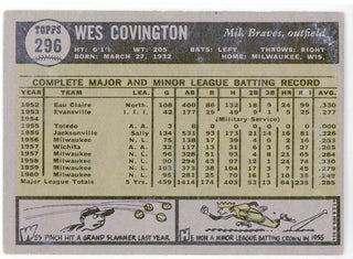 Wes Covington 1961 Topps Card #296