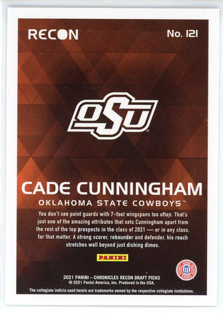 Cade Cunningham 2021 Panini Chronicles Recon Draft Picks Rookie Card #121