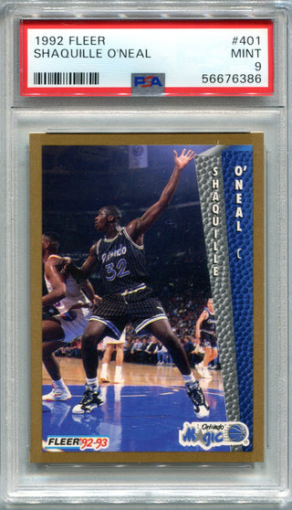 Shaquille O`Neal 1992 Fleer #401 PSA Mint 9 Card