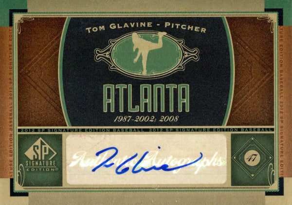 Tom Glavine Autographed 2012 Upper Deck Sp Signature Card