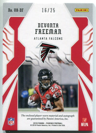 Devonta Freeman Autographed 2018 Panini Phoenix Jersey Patch Card