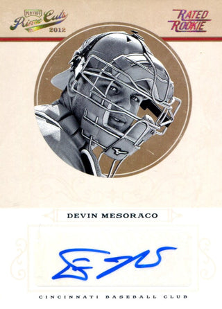 Devin Mesoraco Autographed 2012 Panini Playoff Prime Cuts Rated Rookie Card