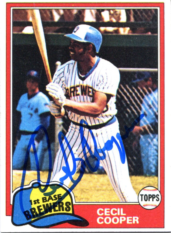 Cecil Cooper Autographed 1981 Topps Card