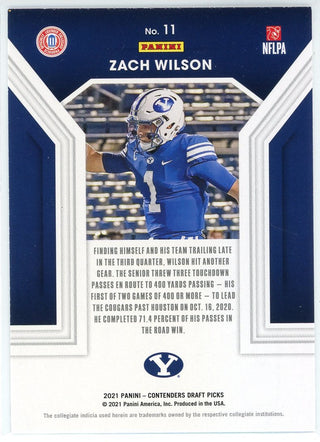 Zach Wilson 2021 Contenders Draft Picks Rookie Card #11