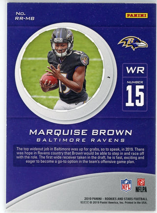 Marquise Brown 2019 Panini Rookies and Stars Rookie Jersey Card