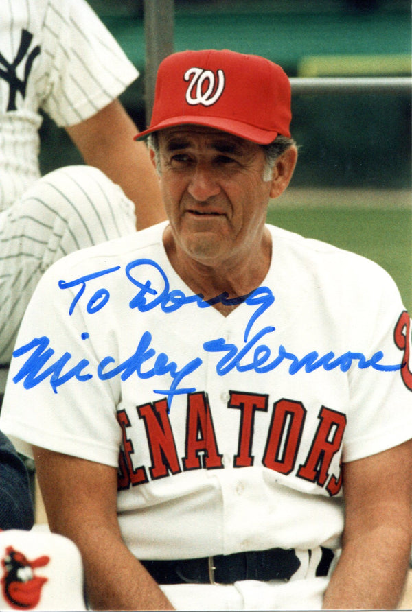 Mickey Vernon Autographed 4x5 Photo